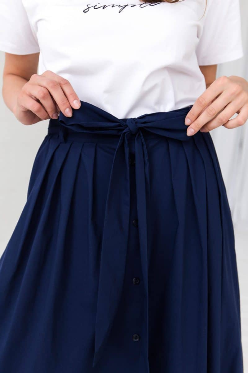 Navy Midi Skirt Gigi