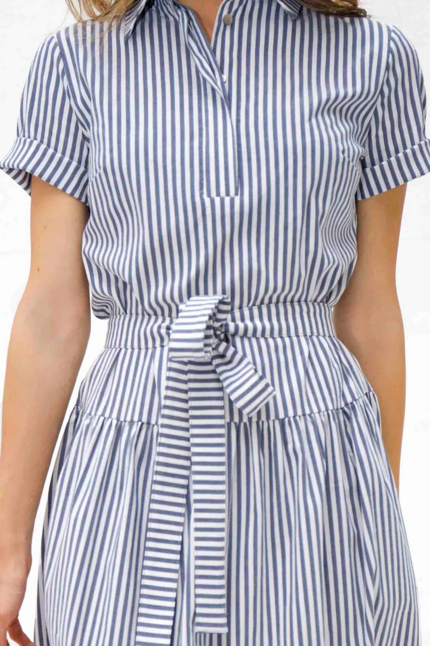 Grey Striped Dress Sara